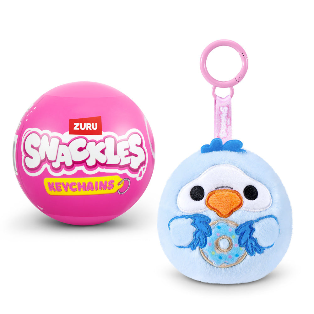 ZURU Snackles 3.5 Inch Toy Plush Keychains - Series 1 Mystery Capsule.
