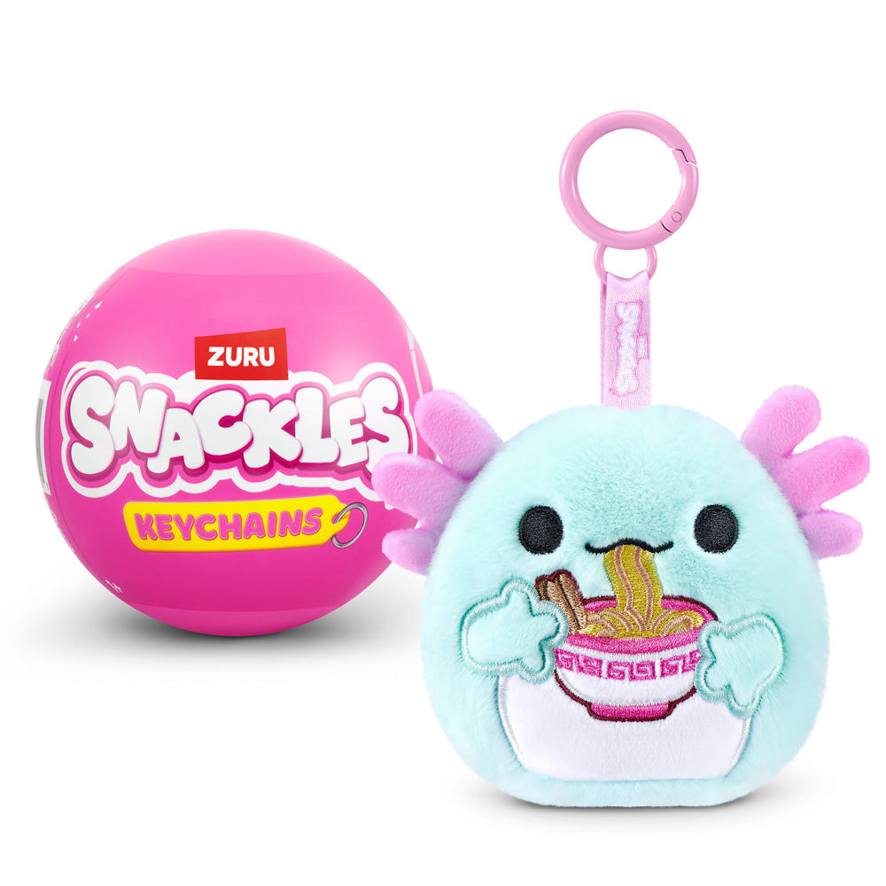ZURU Snackles 3.5 Inch Toy Plush Keychains - Series 1 Mystery Capsule.