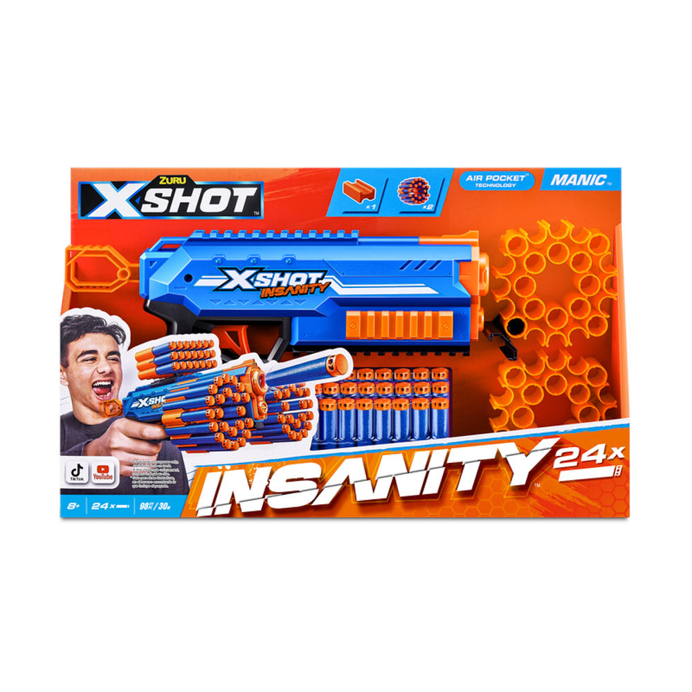 ZURU XSHOT Insanity Manic foam bullet blaster gun.