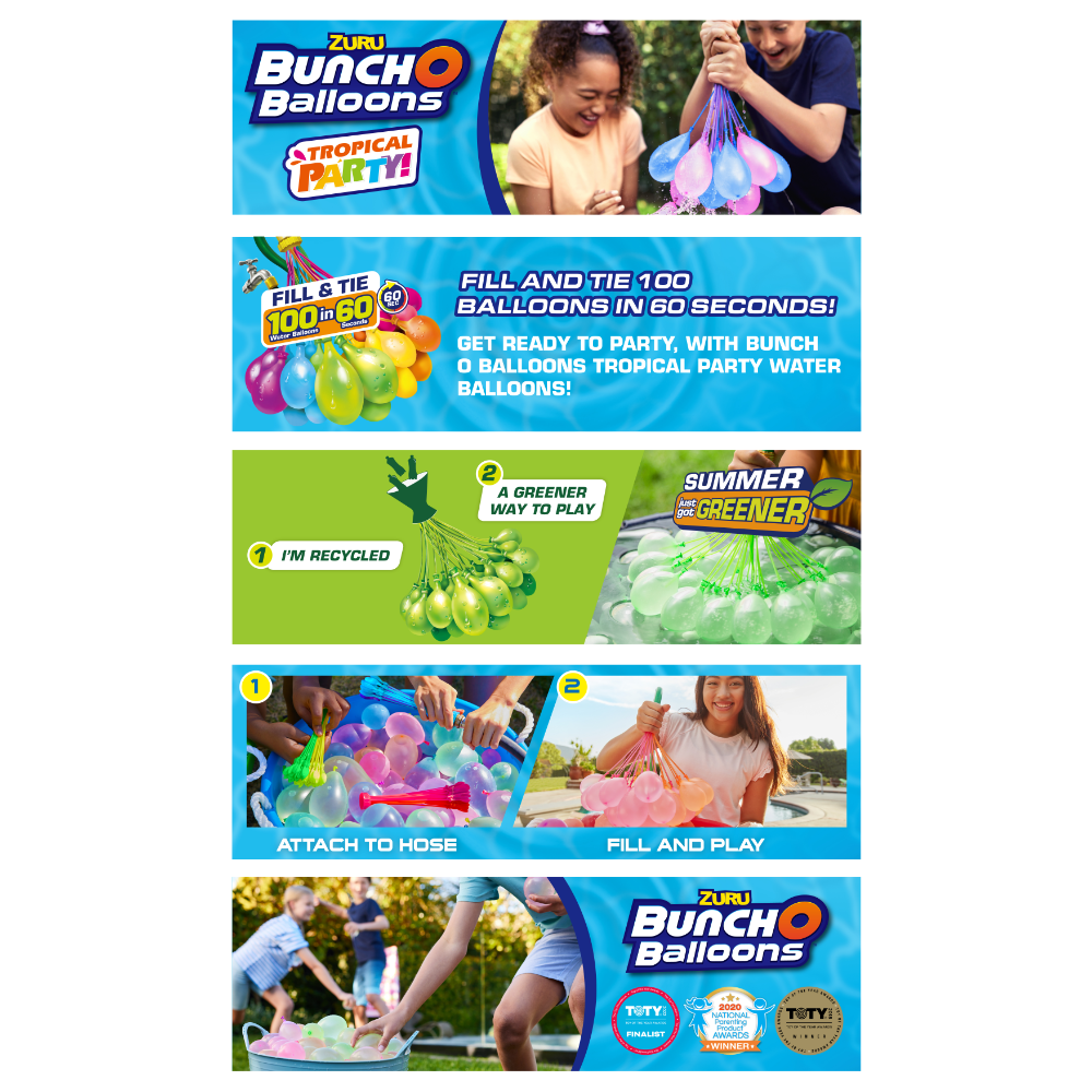 ZURU Bunch O Balloons Tropical Party 3 Pack