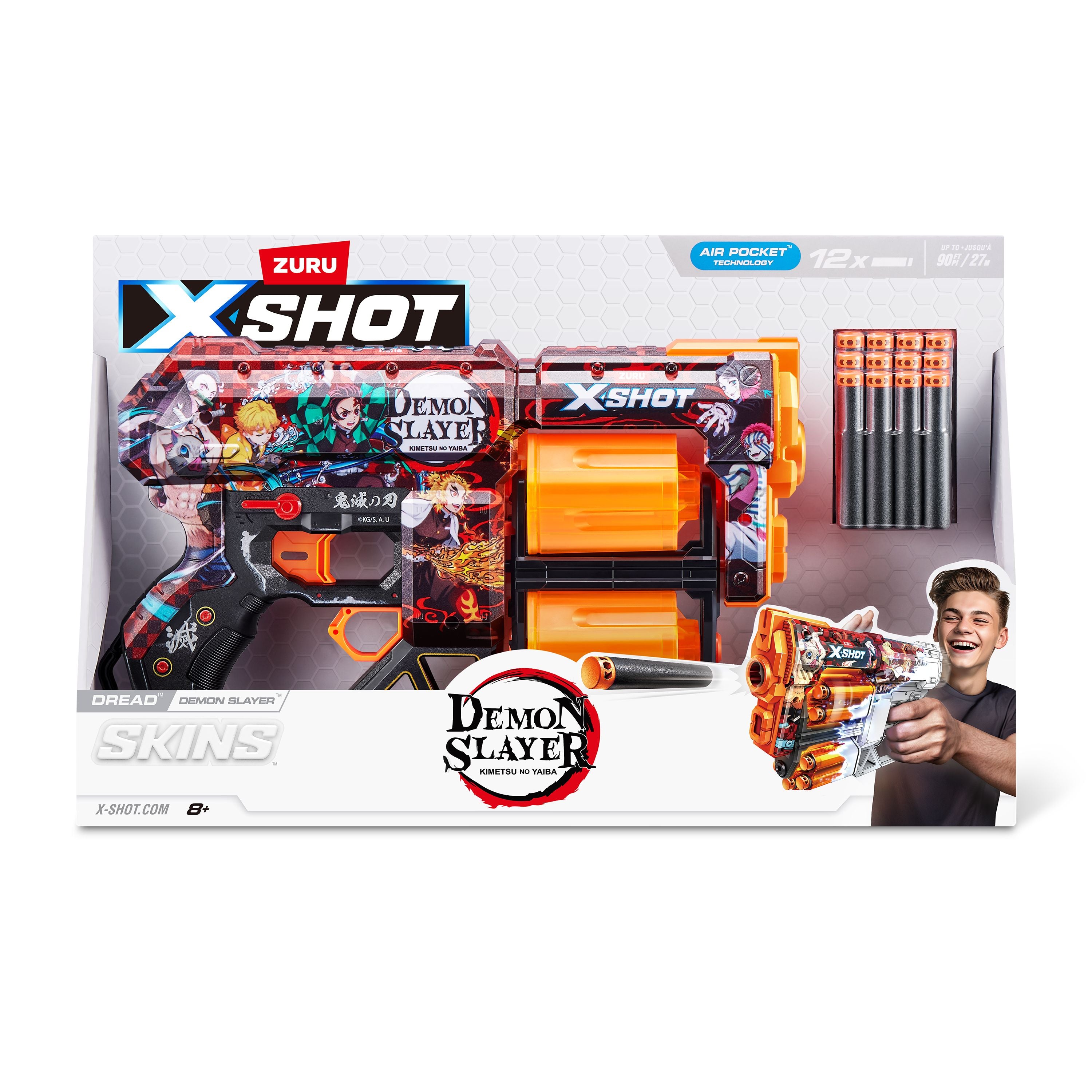 ZURU X Shot Skins Dread With 12 Darts Demon Slayer