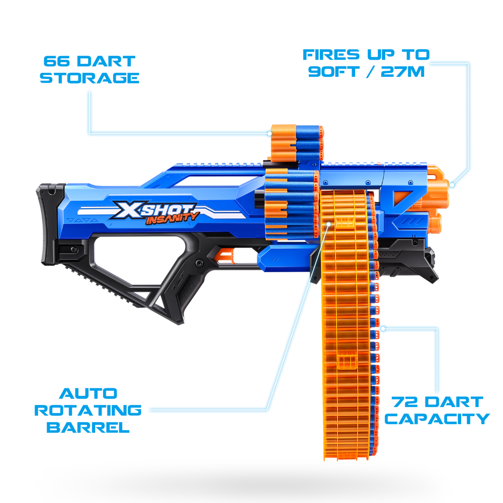 ZURU X Shot Insanity Mad Mega Barrel Blaster