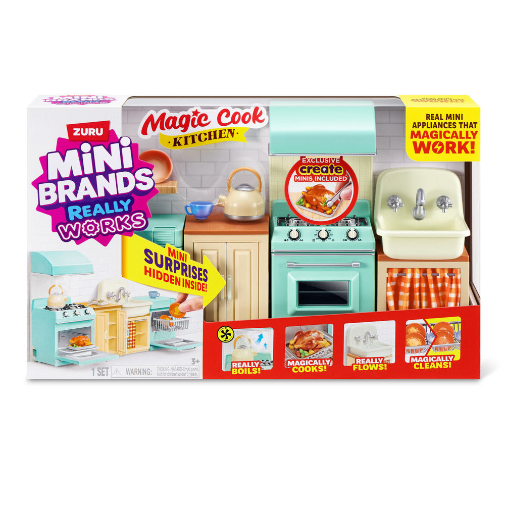 ZURU Mini Brands Magic Cook Kitchen Playset Toy, in packaging