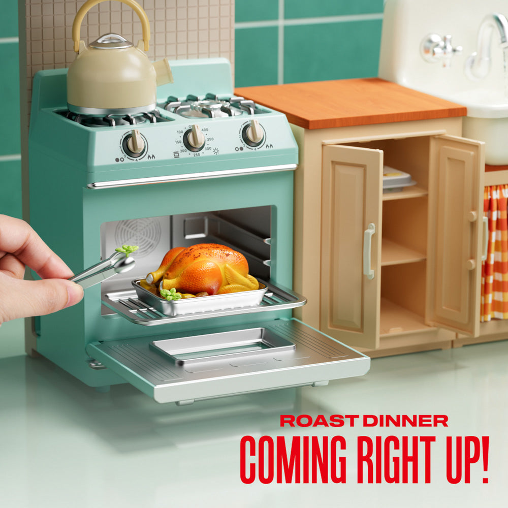 Roast chicken in the toy oven from the ZURU Mini Brands Magic Cook Kitchen Playset Toy