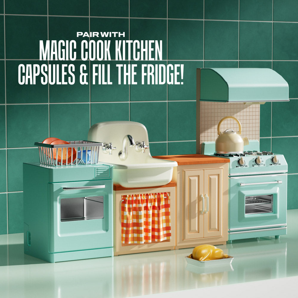Fill the fridge and cook with your ZURU Mini Brands Magic Cook Kitchen Playset Toy
