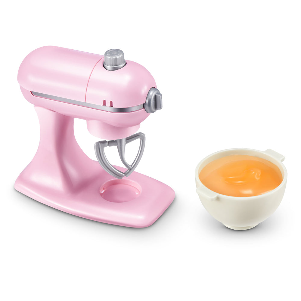 Pink Mixer and bowl in the ZURU Mini Brands Magic Cook Toy Kitchen S1 Mixer