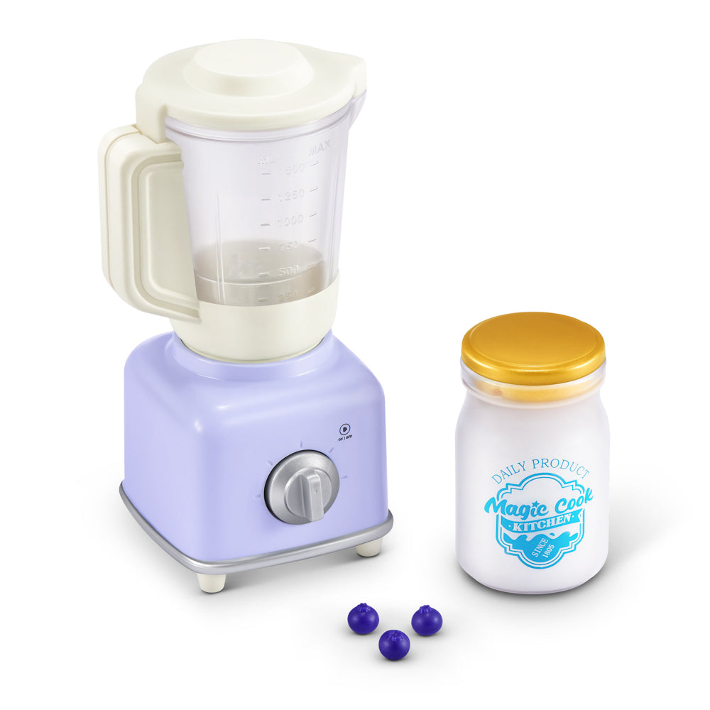 Blender and milk, in the ZURU Mini Brands Magic Cook Kitchen S1 Toy Blender
