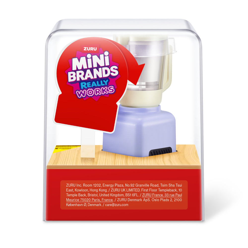 Back packaging of the ZURU Mini Brands Magic Cook Kitchen S1 Toy Blender