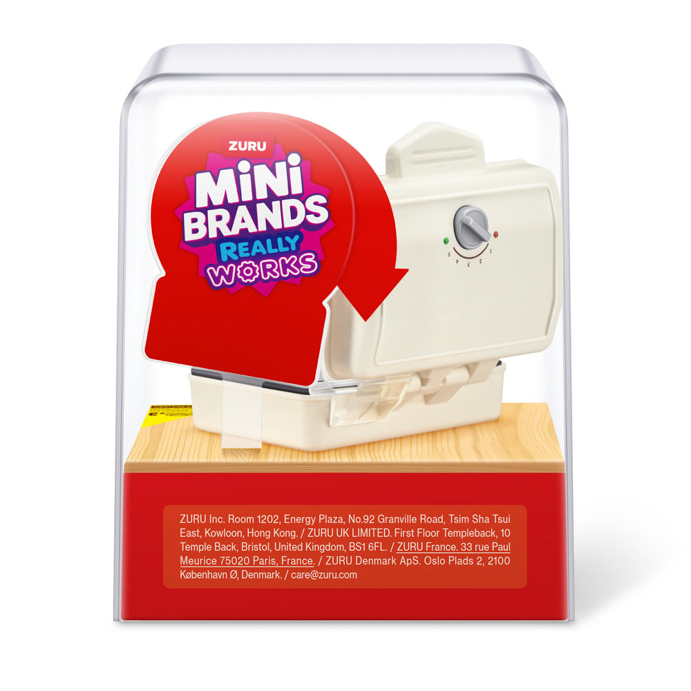 Back packaging for the ZURU Mini Brands Magic Cook Kitchen S1 Toy Cup Cake Maker Oven