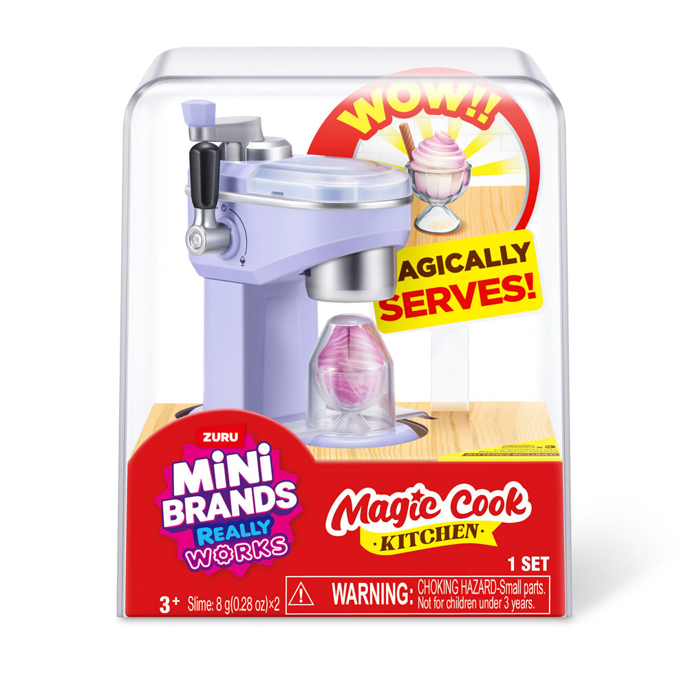 ZURU Mini Brands Magic Cook Kitchen S1 Toy Ice-Cream Maker, in packaging