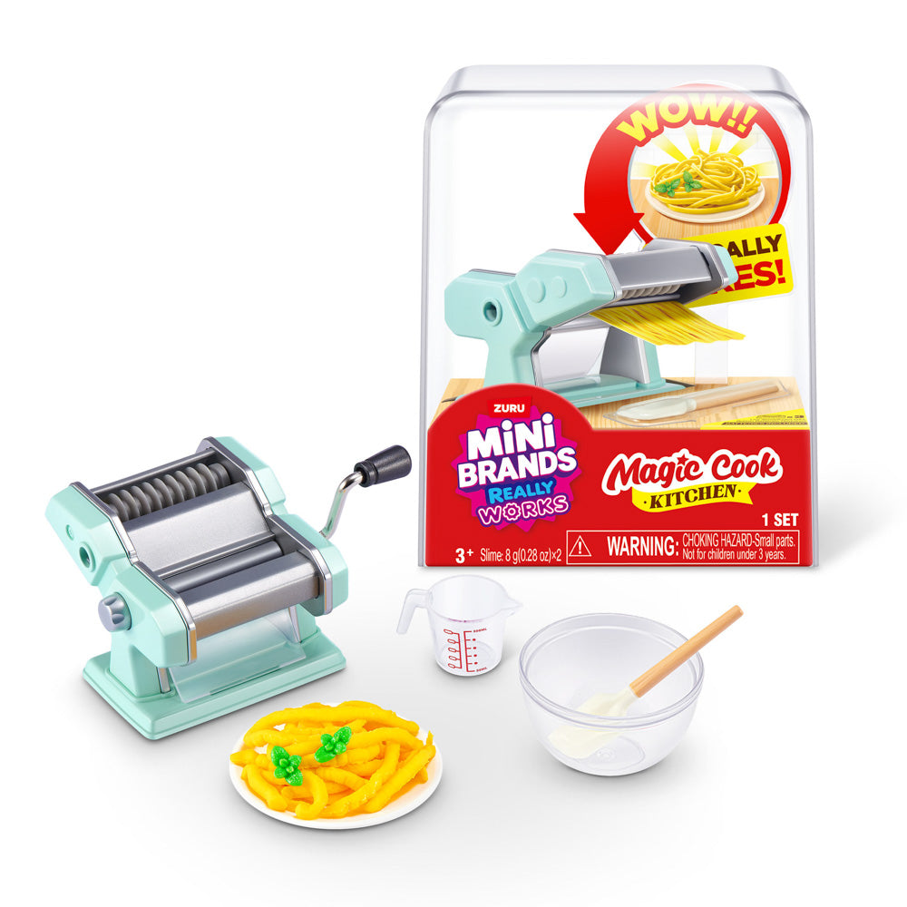 Toy pasta maker in the ZURU Mini Brands Magic Cook Kitchen S1 Toy Pasta Maker