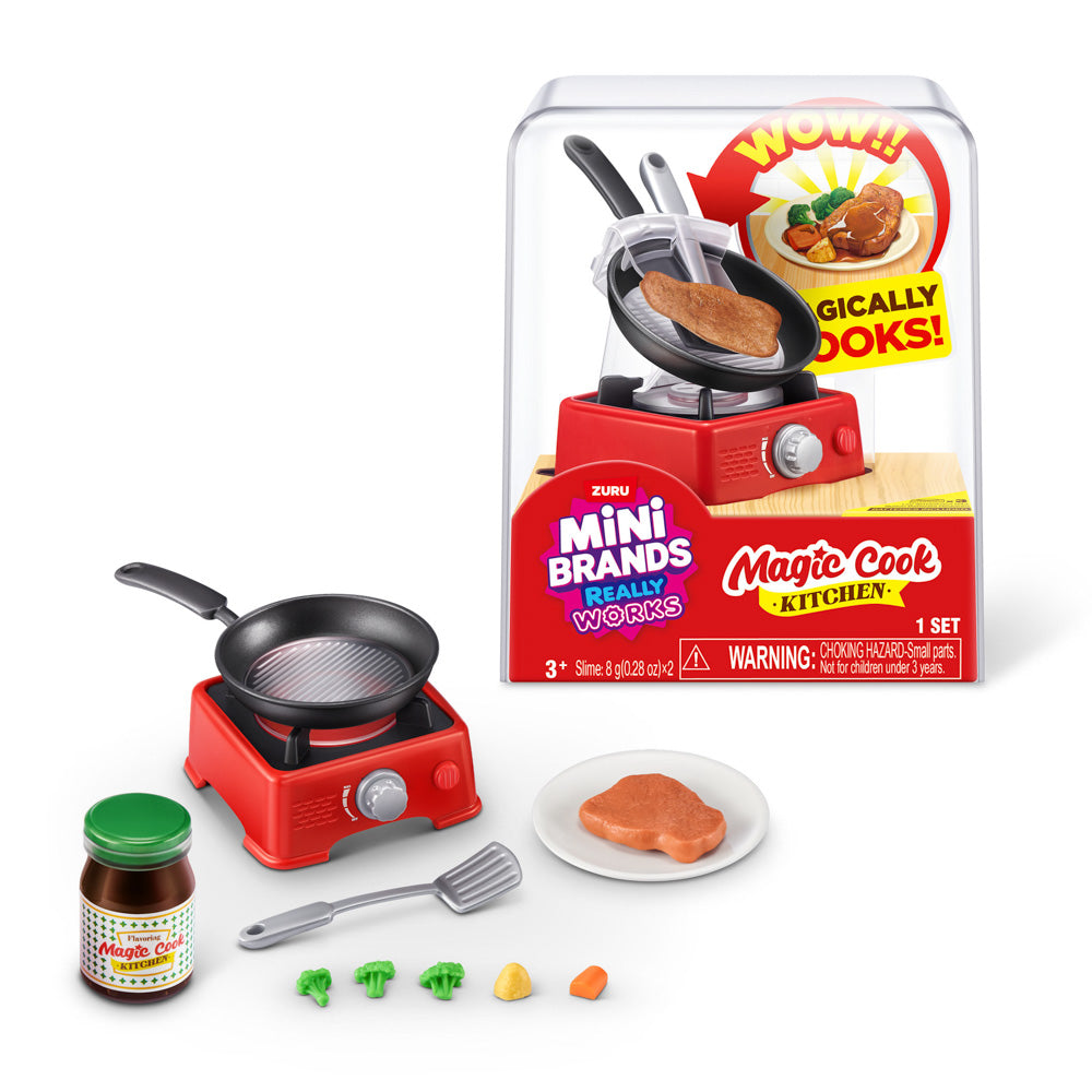 Toys Inside the ZURU Mini Brands Magic Cook Kitchen S1 Toy Steak With Pan