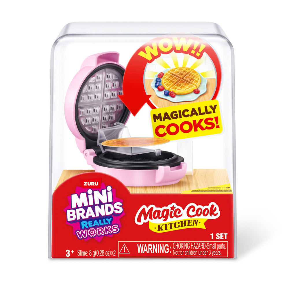 ZURU Mini Brands Magic Cook Kitchen S1 Toy Waffle Maker, in packaging