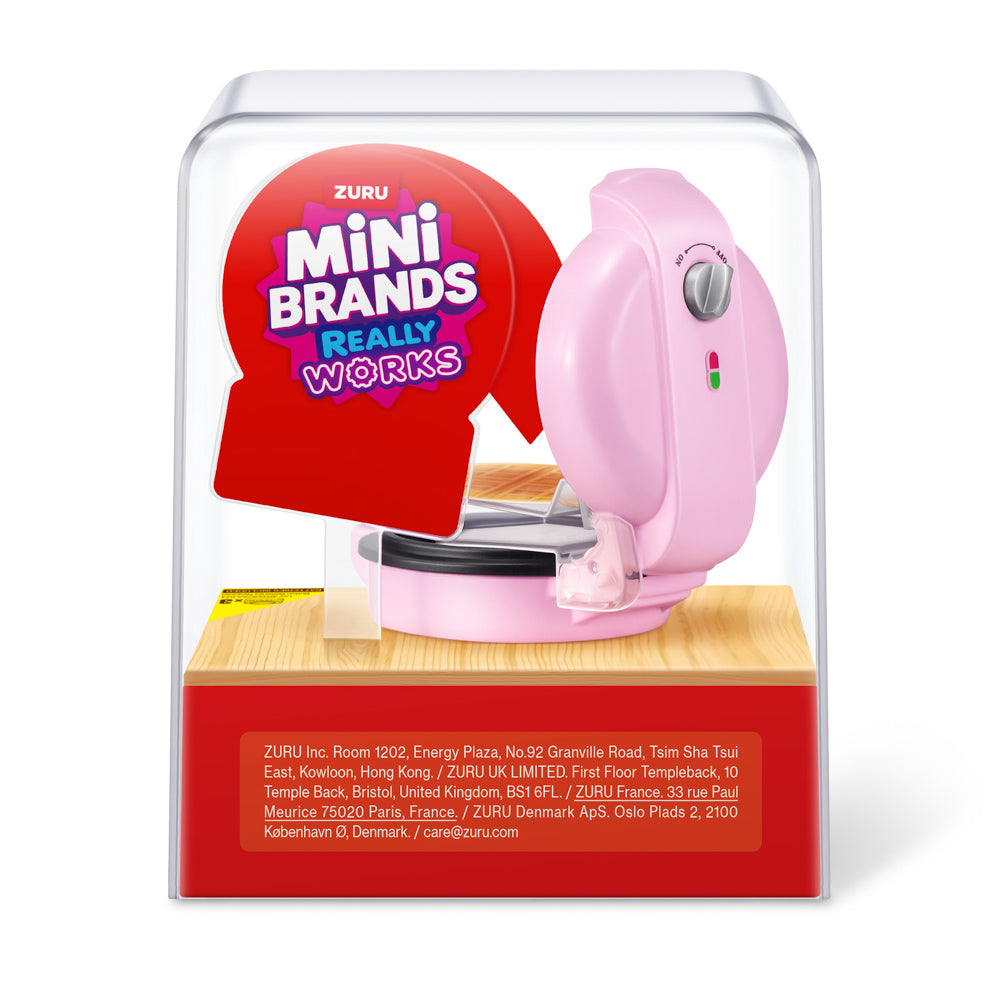Back packaging of the ZURU Mini Brands Magic Cook Kitchen S1 Toy Waffle Maker