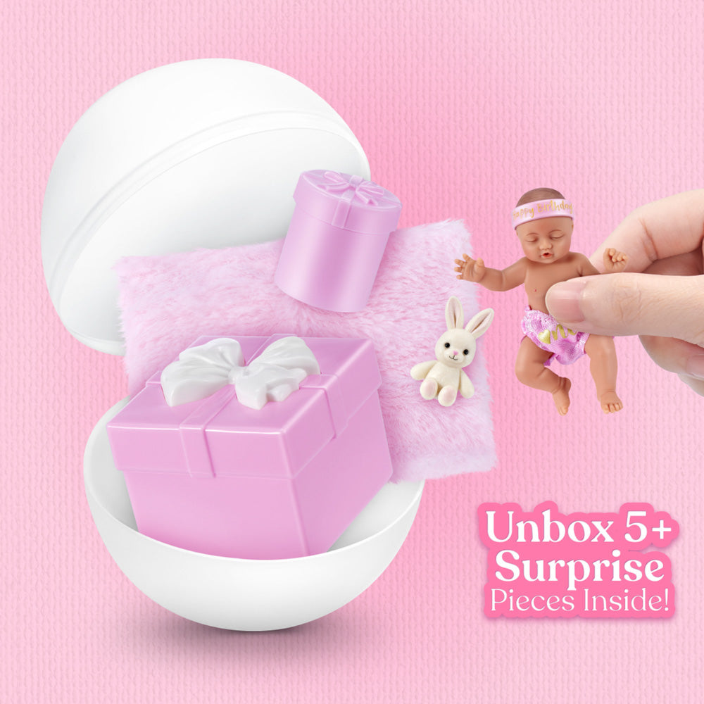 5 pieces inside every ZURU My Mini Baby Birthday Series 1 Blind Surprise Capsule