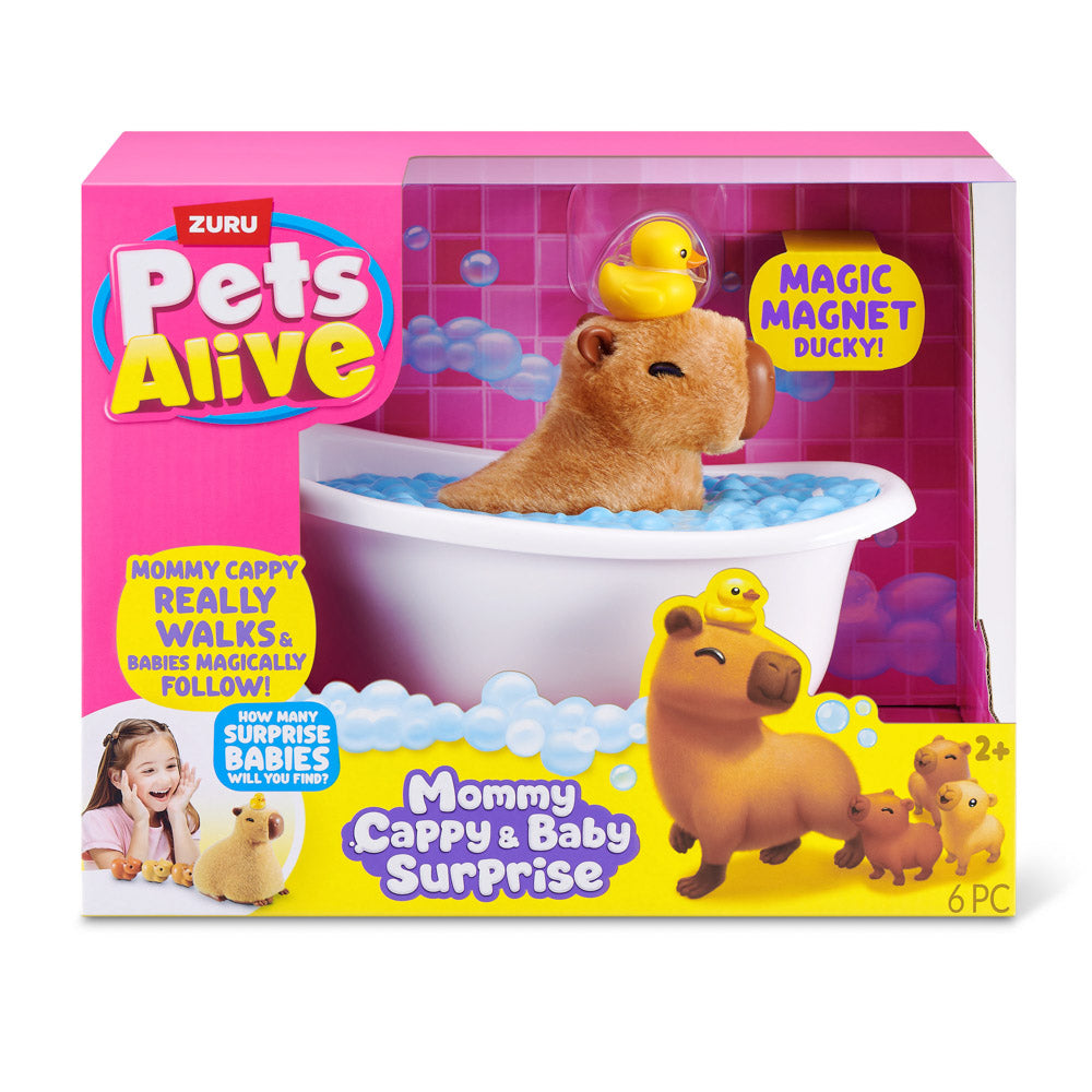 ZURU Pets Alive Walking Mama Capybara and Baby Surprise toy, in packaging