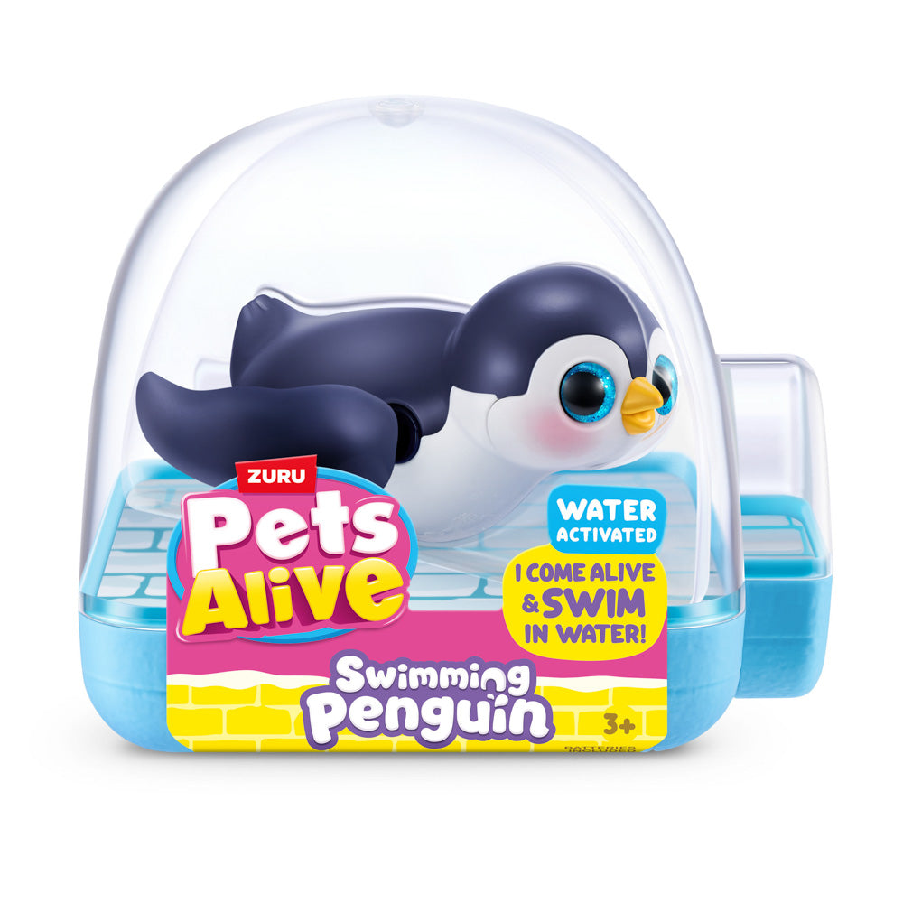 Navy ZURU Pets Alive Swimming Penguin Series 1 Bath Toy - Assorted Styles, in packaging