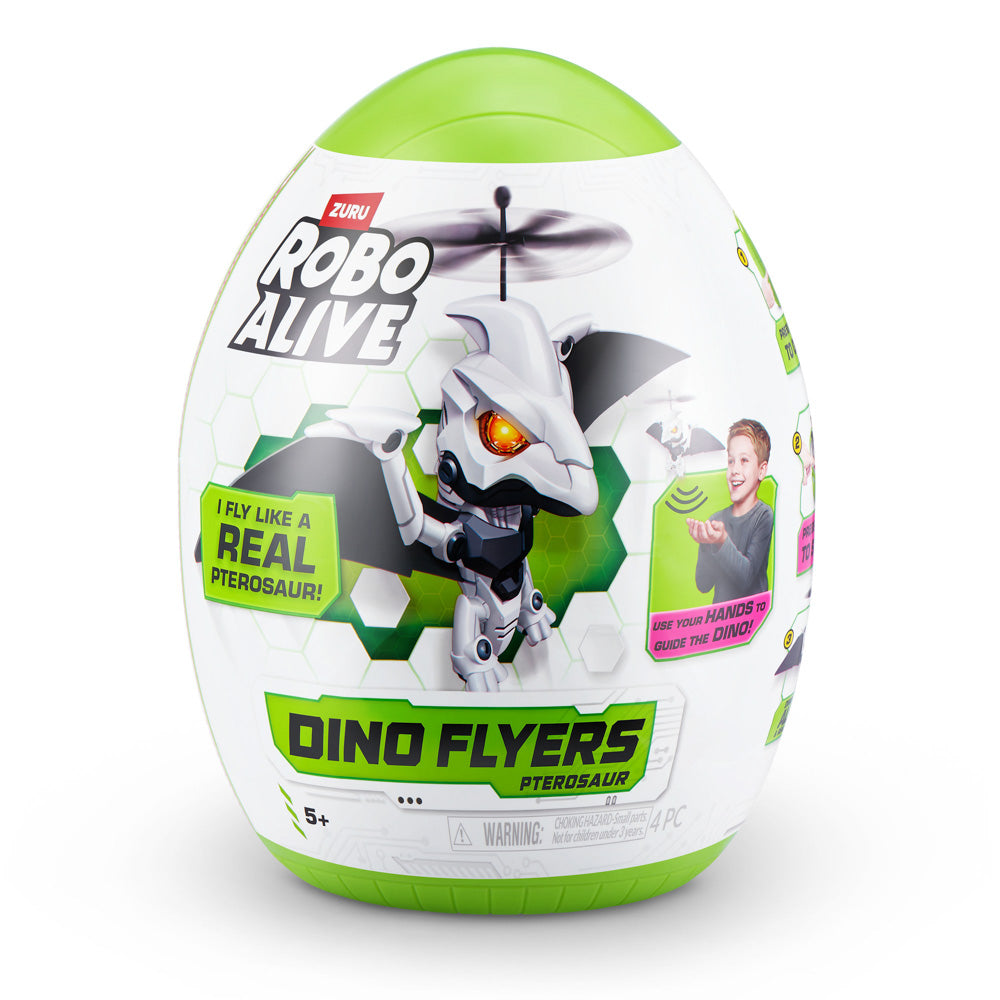ZURU Robo Alive Dino Flyers Flying Pterosaur Toy, in egg packaging