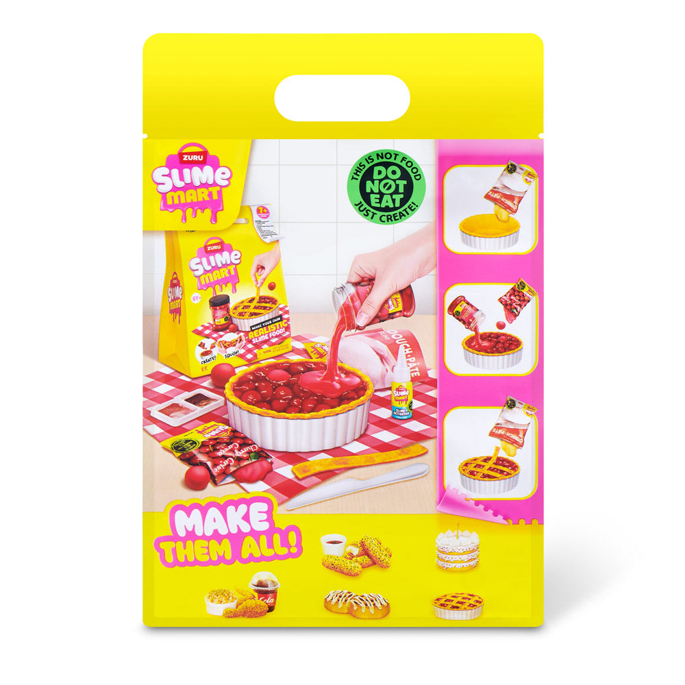 Back packaging for the ZURU Slime Mart Small Shopping Bag Series 2 Cherry Pie slime