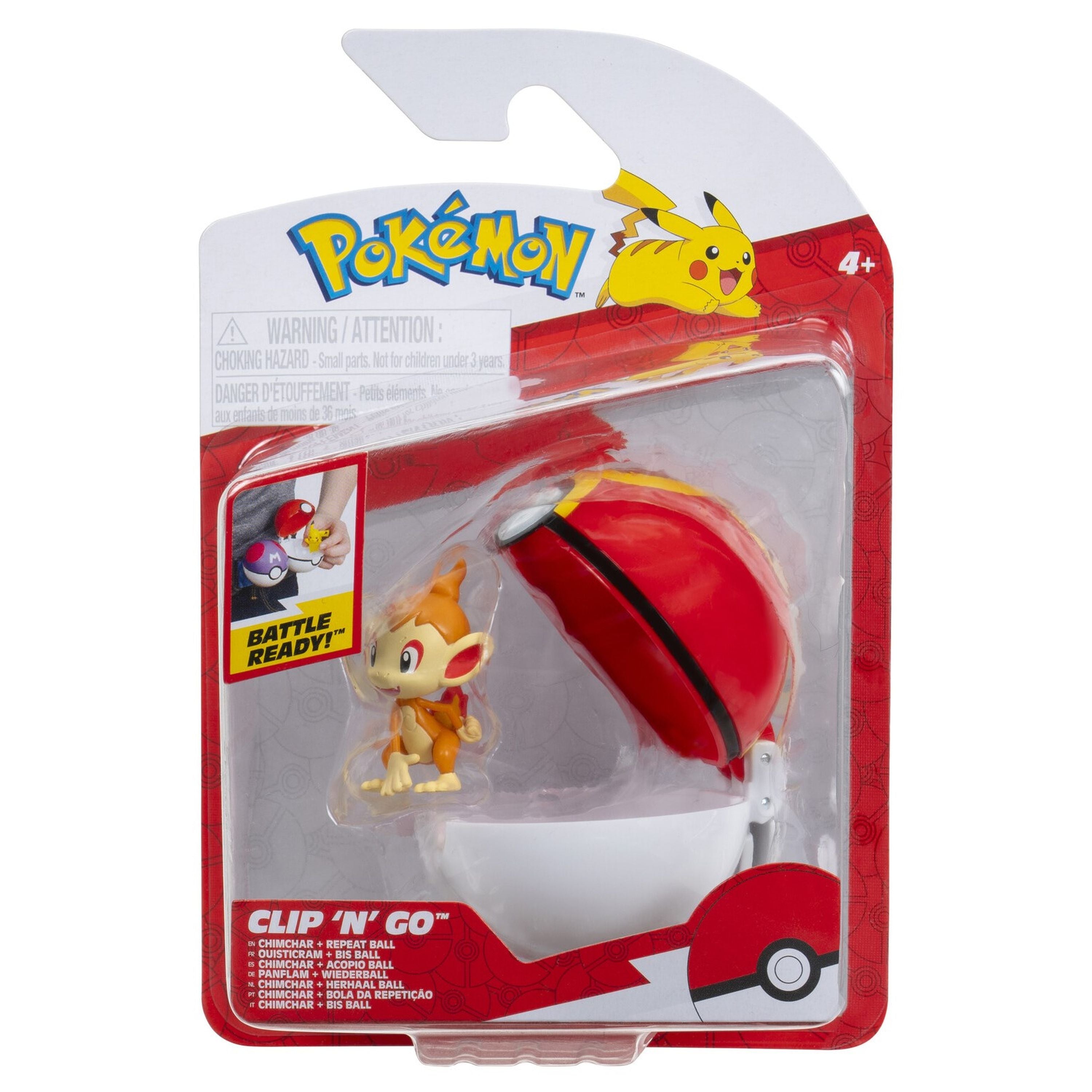 Pokemon Clip N Go Chimchar & Repeat Ball