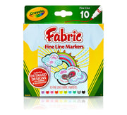 Crayola Fine Line Fabric Markers 10 Pack - Toyworld NZ
