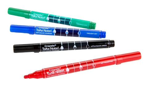 Crayola Take Note! Fineline Bullet Tip White Board Markers 4 Pack - Toyworld NZ