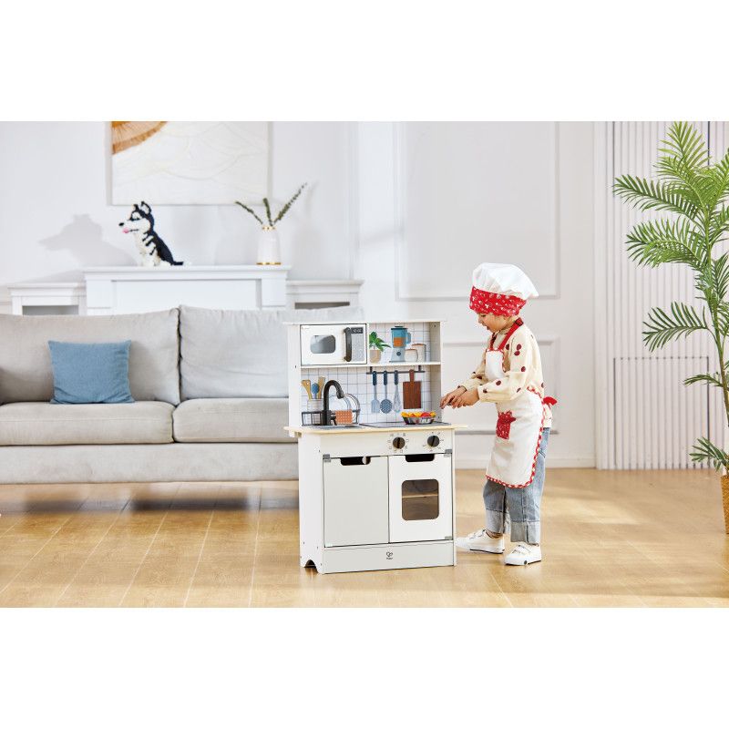 Hape Kitchen Playset with Light & Sound (Open/Close Micro-wave Oven)