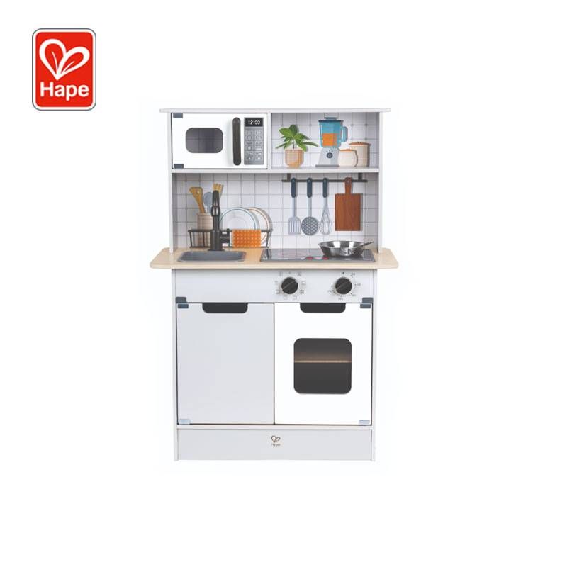 Hape Kitchen Playset with Light & Sound (Open/Close Micro-wave Oven)