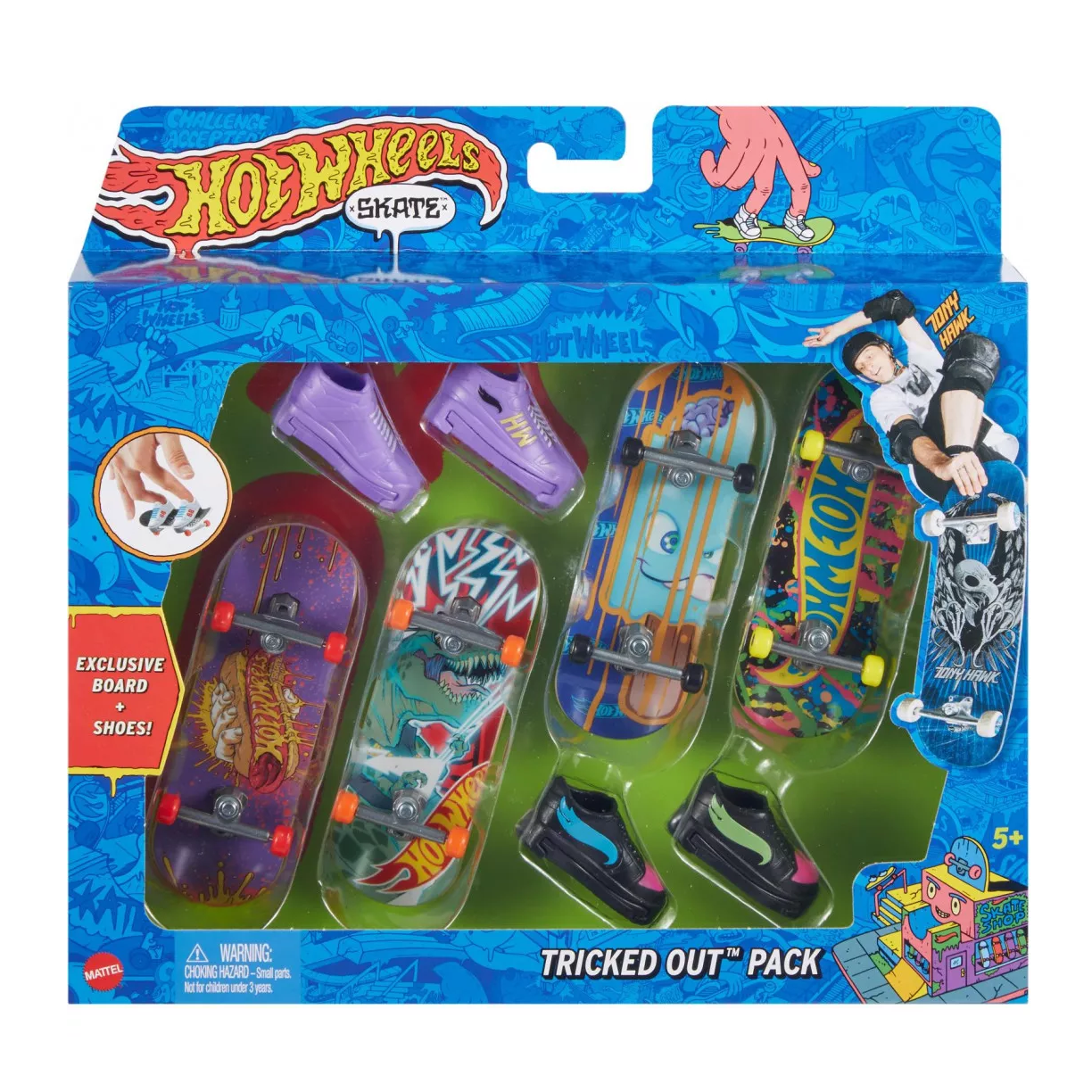Hot Wheels Skate Fingerboard + Shoe Multipack Tricked Out