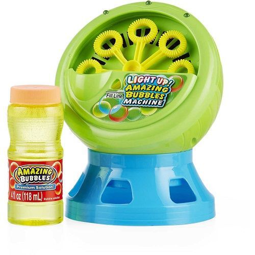 LIGHT UP AMAZING BUBBLES MACHINE WITH 4FL OZ(118ML) PREMIUM SOLUTION ASSORTED STYLES