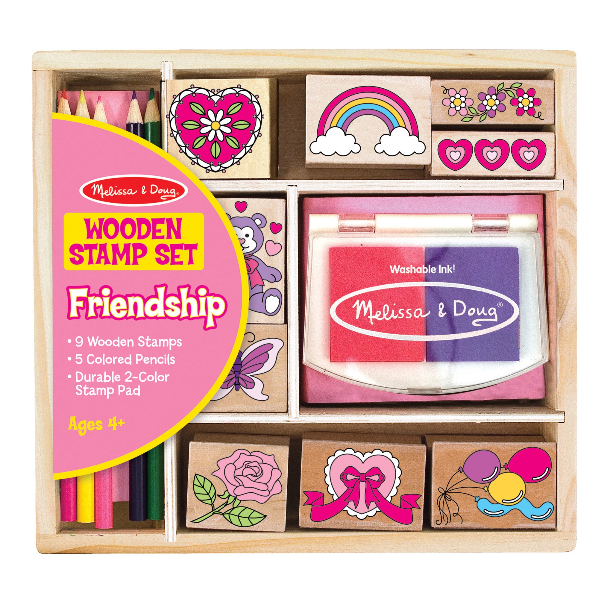 Melissa & Doug Wooden Stamp Set Friendship