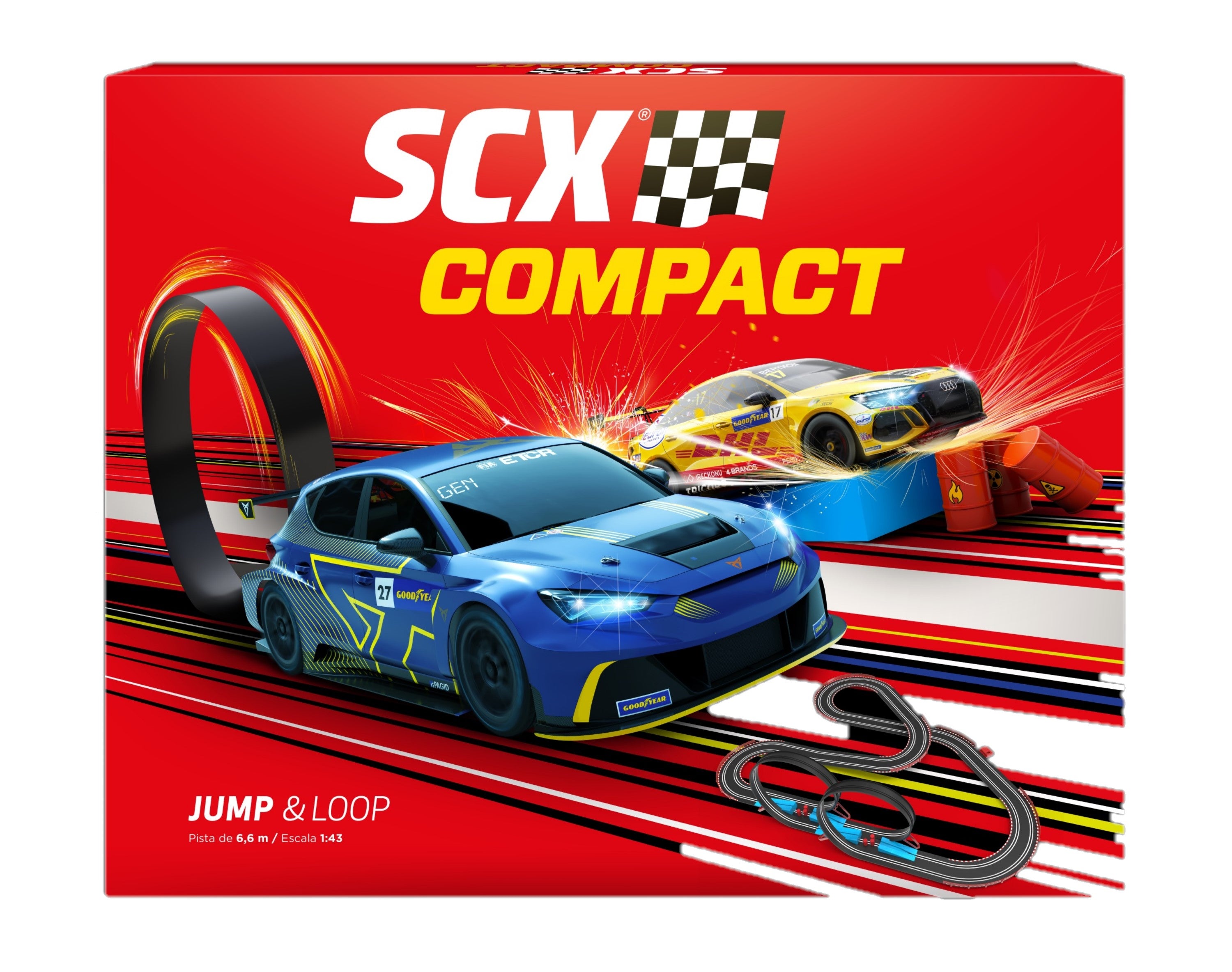 SCX Jump & Loop Slot Car Set