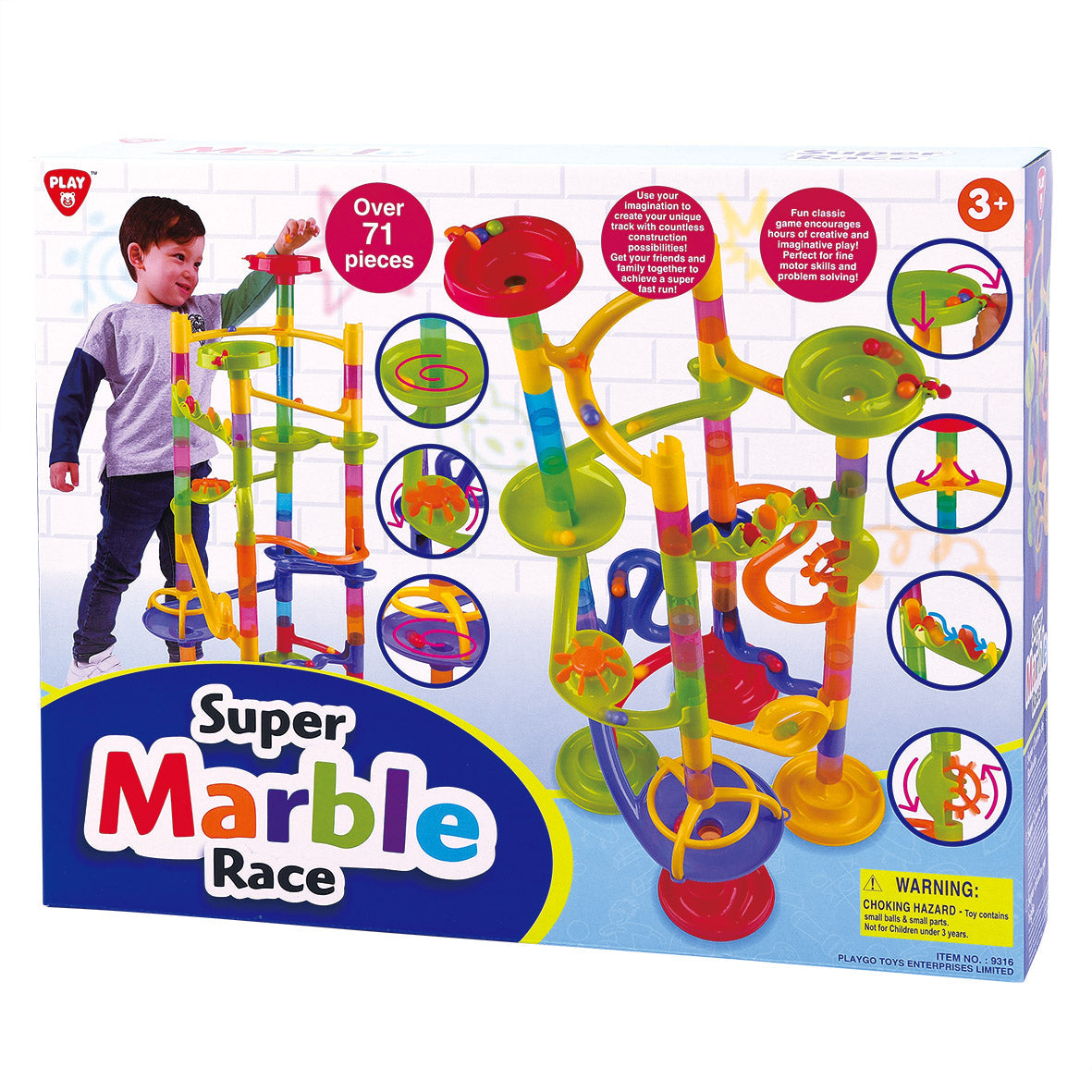 Playgo Toys Super Marble Race 71 Pieces - Toyworld NZ