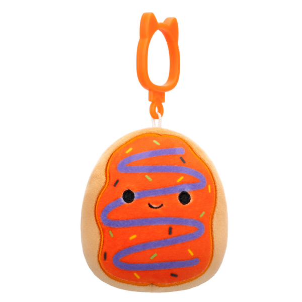Squishmallows Season Halloween 3.5 Inch Plush Clip-On Orange Frosted Donut