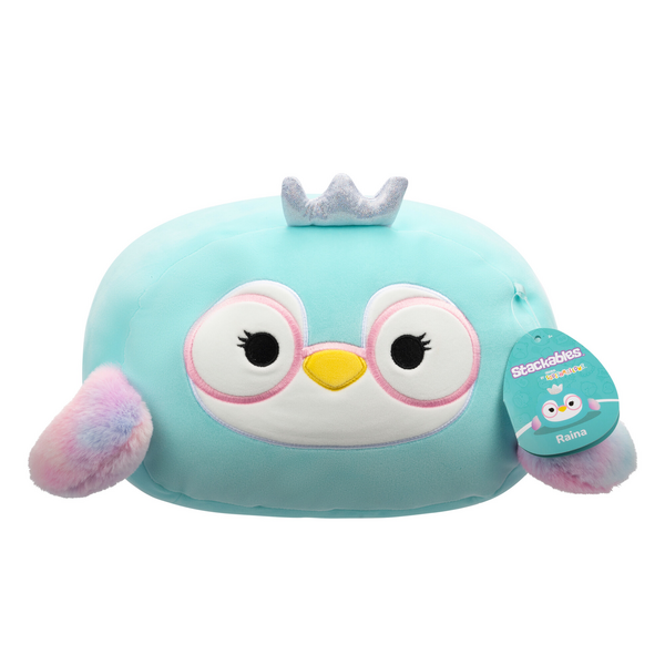 Squishmallows 12 Inch S20 Stackables Raina Blue Penguin With Pink Glasses