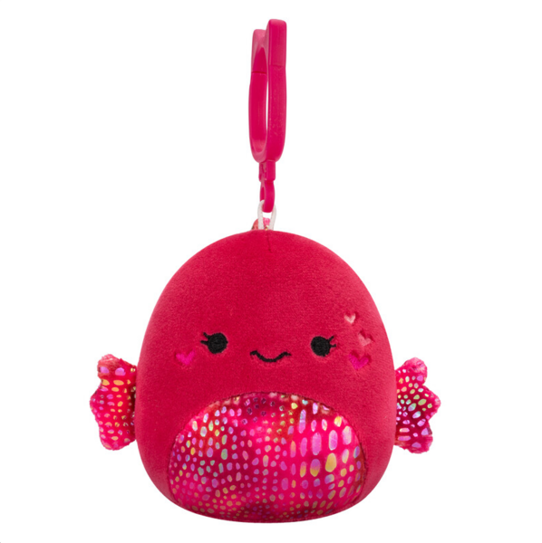 Squishmallows 3.5 Inch Valentines Clip-On Barella the Fish