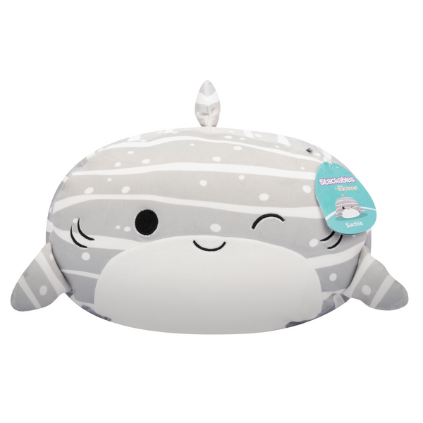 Squishmallows 12 Inch S20 Stackables Sachie Grey Striped Whale Shark