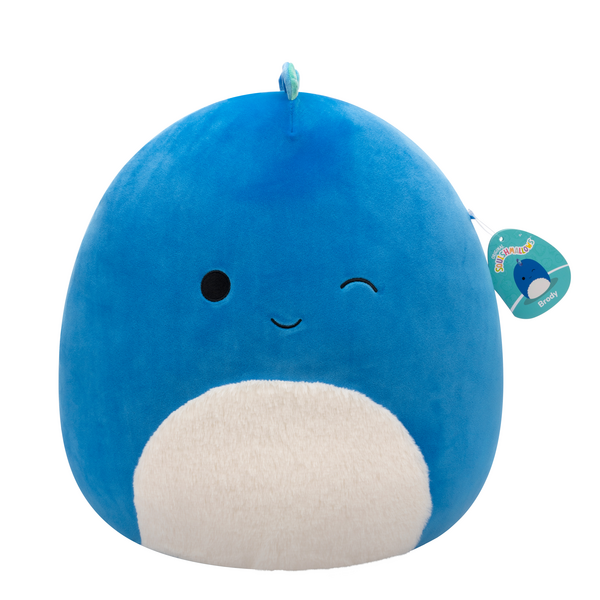 Squishmallows 16 Inch Series 20 Brody Winking Dark Blue Dino With Fuzzy Belly