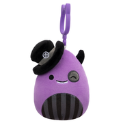 Squishmallows Season Halloween 3.5 Inch Plush Clip-On Earworm Winking Purple Monster With Top Hat